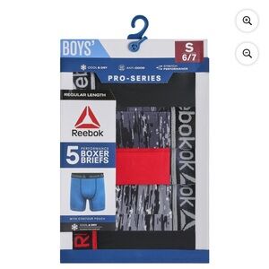 Reebok Boys' Boxer Briefs - Black, Gray, and Red